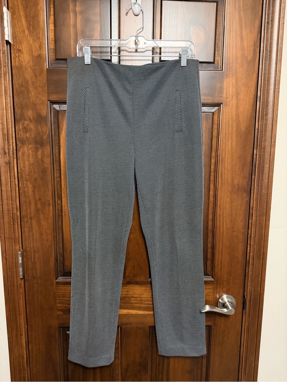 Chico's Black & White Straight-Leg Pull-On Pants